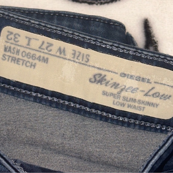 DIESEL women's super slim skinny low waist jeans size W27 L32 - Picture 7 of 7